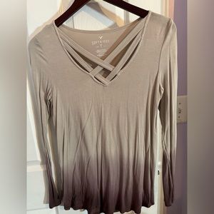 Long sleeve criss cross top